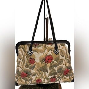 Vintage Brighton ❤️🐞Ladybug Alyssa Tapestry Satchel/Weekender Bag/Tote